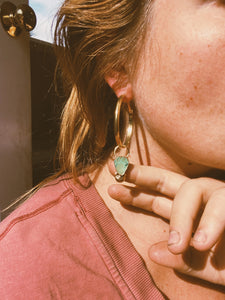 Green Turquoise Hoops