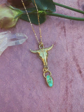 Load image into Gallery viewer, The Steer Necklace - Green Sonoran Gold Turquoise
