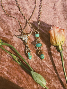 The Steer Necklace - Green Sonoran Gold Turquoise