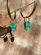 Load image into Gallery viewer, Stone Hoops - Tibetan Turquoise
