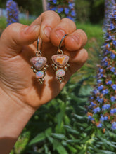 Load image into Gallery viewer, Cantera + Ethiopian Opal Stacked Mini Hoop Drop
