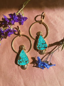 Spiderweb Turquoise Earrings