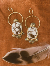 Load image into Gallery viewer, White Buffalo Turquoise Earrings // discounted
