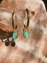 Load image into Gallery viewer, Stone Hoops - Tibetan Turquoise 002
