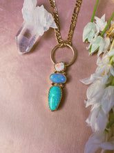 Load image into Gallery viewer, The Portal Necklace - Australian + Cantera Opal, Kingsman Turquoise
