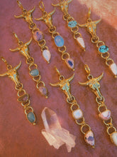 Load image into Gallery viewer, The Steer Earrings - Cantera + Australian Opal + Mother of Pearl
