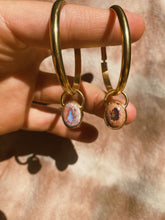 Load image into Gallery viewer, Stone Hoops - Cantera Opal 004
