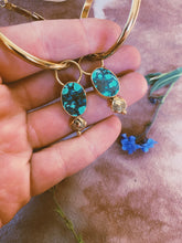 Load image into Gallery viewer, Spiderweb Turquoise Hoops 001
