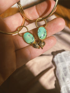 Stamped Turquoise Hoops 001