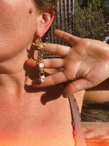 The Steer Earrings - Cantera Opal + Amazonite