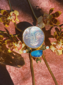 Australian + Sterling Opal Moon Bolo