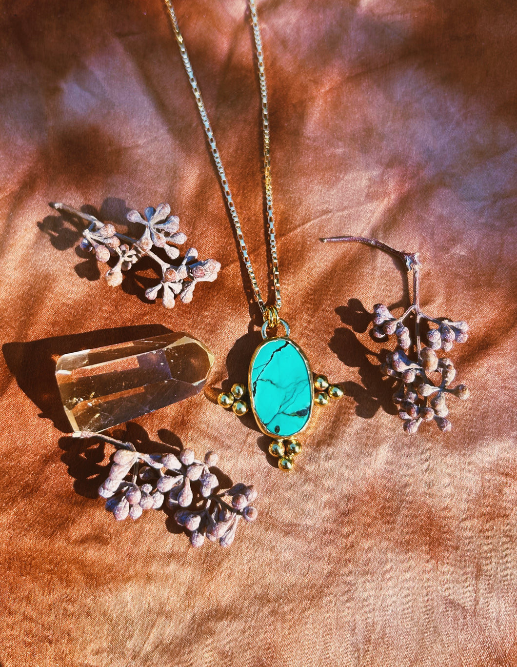 Kingman Turquoise Dotted Necklace