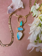 Load image into Gallery viewer, The Portal Necklace - Australian Opal + Kingman Turquoise
