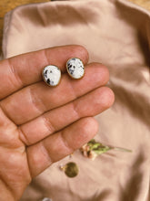 Load image into Gallery viewer, 2-in-1 Stamped Disc Studs - White Buffalo Turquoise 001
