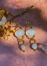 Load image into Gallery viewer, Mother of Pearl + Moon Earrings
