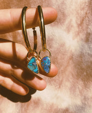 Load image into Gallery viewer, Stone Hoops - Mojave Turquoise
