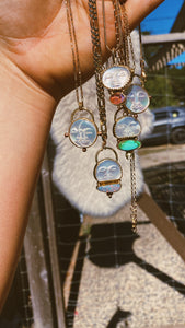 The Moon Maiden Necklace - Australian Opal + Figaro Chain 002