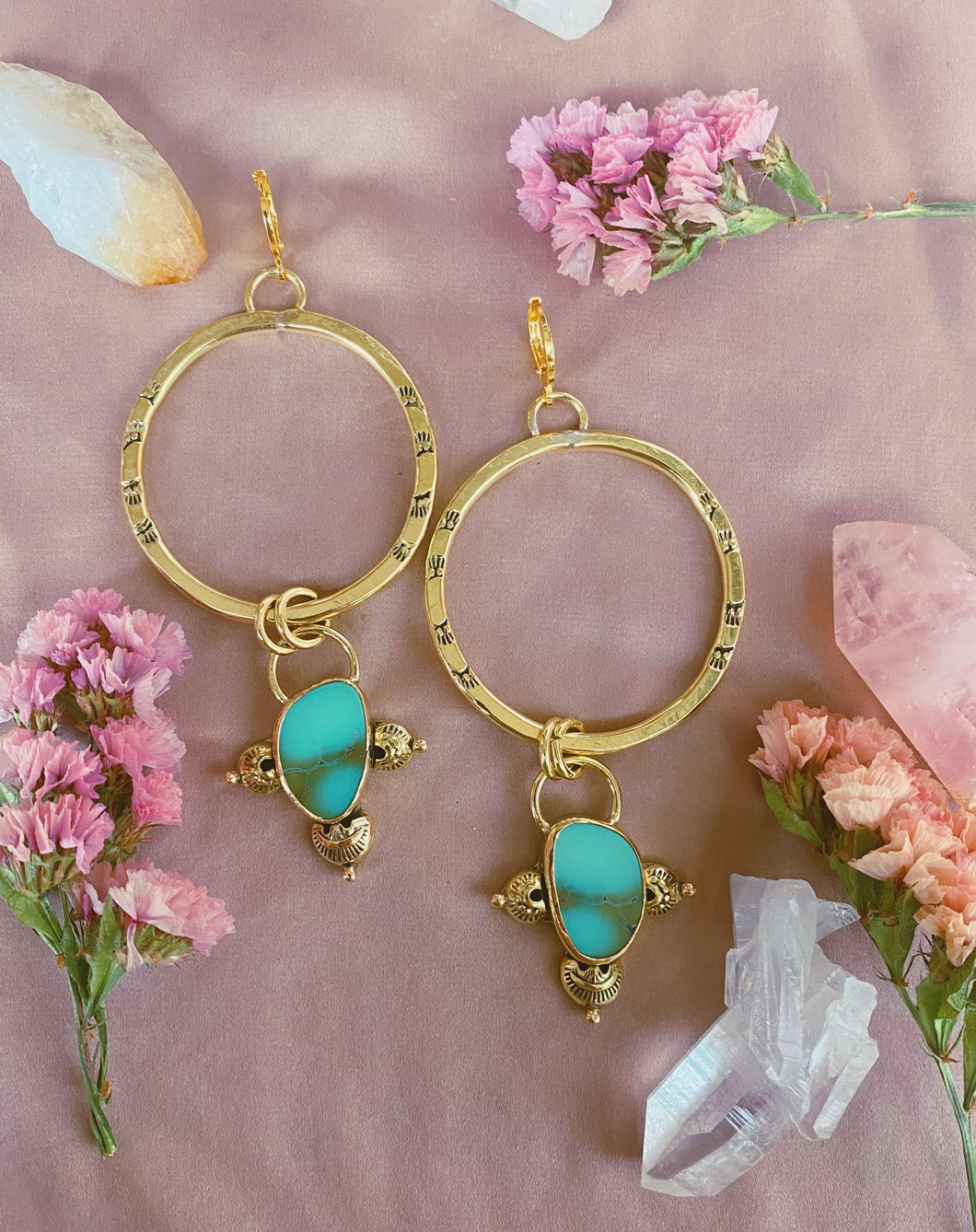 Stamped Hoop - Hubei Turquoise 001