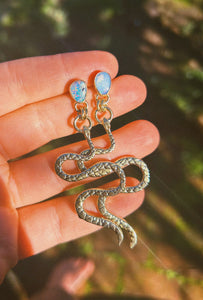 Australian Opal Stud Snake Earrings