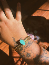Load image into Gallery viewer, Kingman Turquoise Stamped Bangle Set
