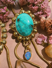Load image into Gallery viewer, Kingman Turquoise + Australian Opal Bolo
