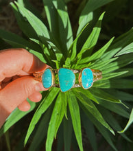 Load image into Gallery viewer, Triple Turquoise Stamped Bangle
