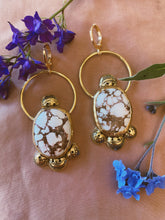 Load image into Gallery viewer, White Buffalo Turquoise Earrings // discounted

