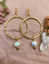 Load image into Gallery viewer, Stamped Hoop - Pearl
