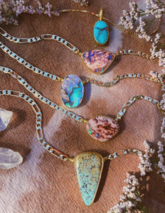 Stone + Starburst Chain - Australian Opal
