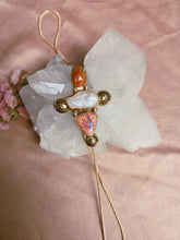 Load image into Gallery viewer, Bold as Love Lariat - Faceted Sunstone, Pearl + Cantera Opal
