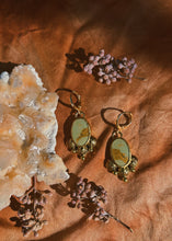 Load image into Gallery viewer, Green Turquoise Stamped Drop Earrings
