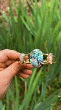 Load image into Gallery viewer, Abalone + Pink Pearl Bangle
