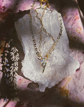 Load image into Gallery viewer, Boulder Opal Double Chain Lightning Bolt Necklace
