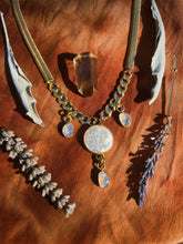 Load image into Gallery viewer, Moonstone + Mother of Pearl Charm Necklace
