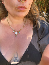 Load image into Gallery viewer, Australian Opal + Mother of Pearl Charm Necklace
