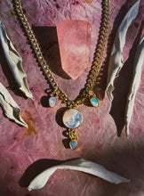 Load image into Gallery viewer, Australian Opal + Mother of Pearl Charm Necklace
