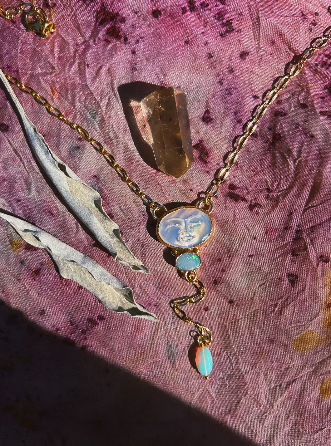 Australian Opal Moon Lariat