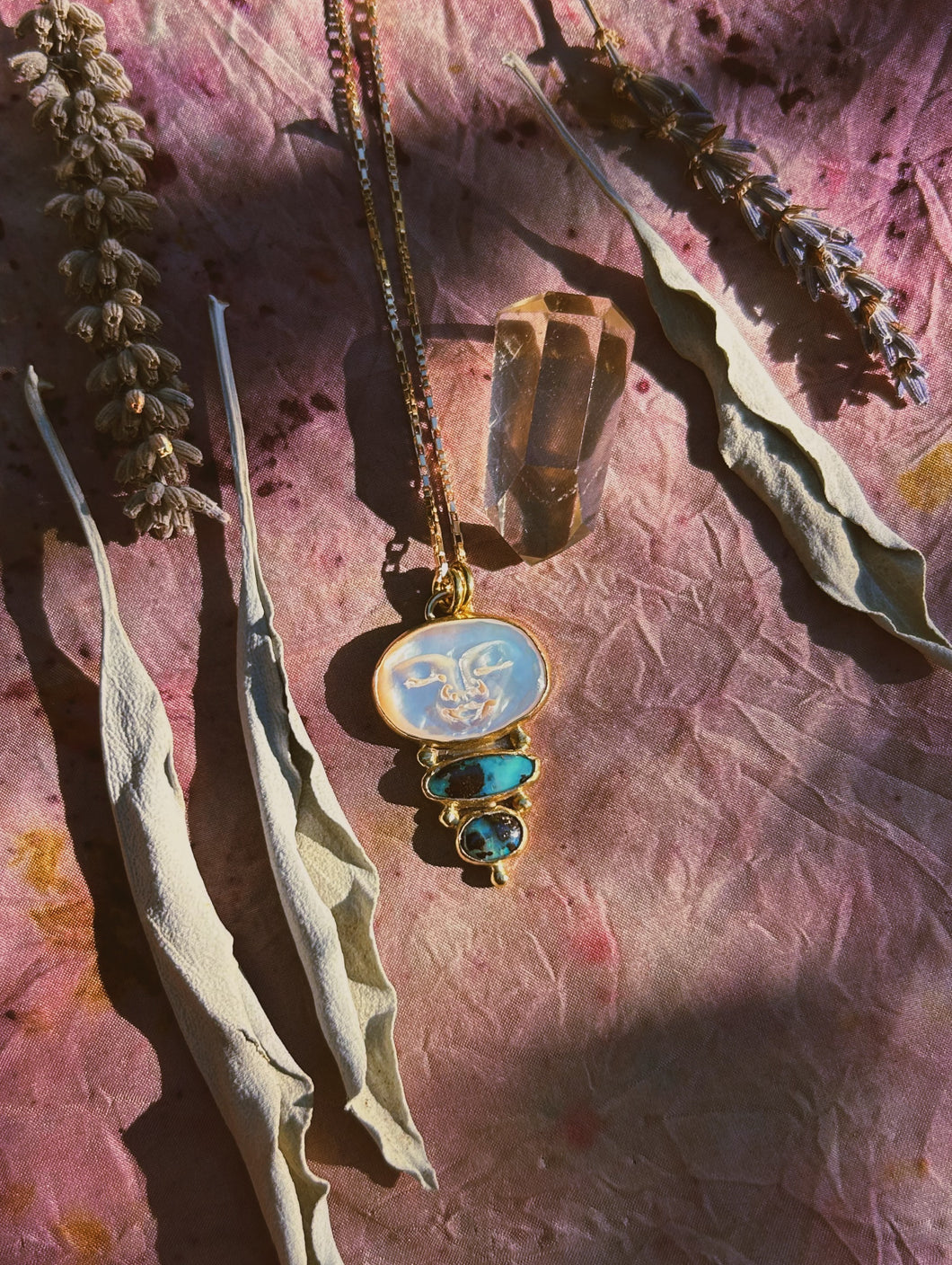 Boulder Opal Moon Portal Necklace