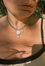 Load image into Gallery viewer, Moonstone + Mother of Pearl Charm Necklace
