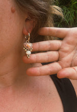 Load image into Gallery viewer, Cantera + Ethiopian Opal Stacked Mini Hoop Drop
