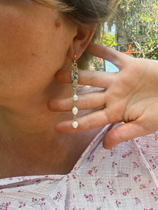 Hubei Turquoise + Pearl Drop Earring