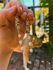 Hubei Turquoise + Pearl Drop Earring