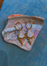 Load image into Gallery viewer, Pearl + Cantera Opal Stacked Mini Hoop Drop
