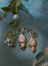 Load image into Gallery viewer, Pearl + Cantera Opal Stacked Mini Hoop Drop
