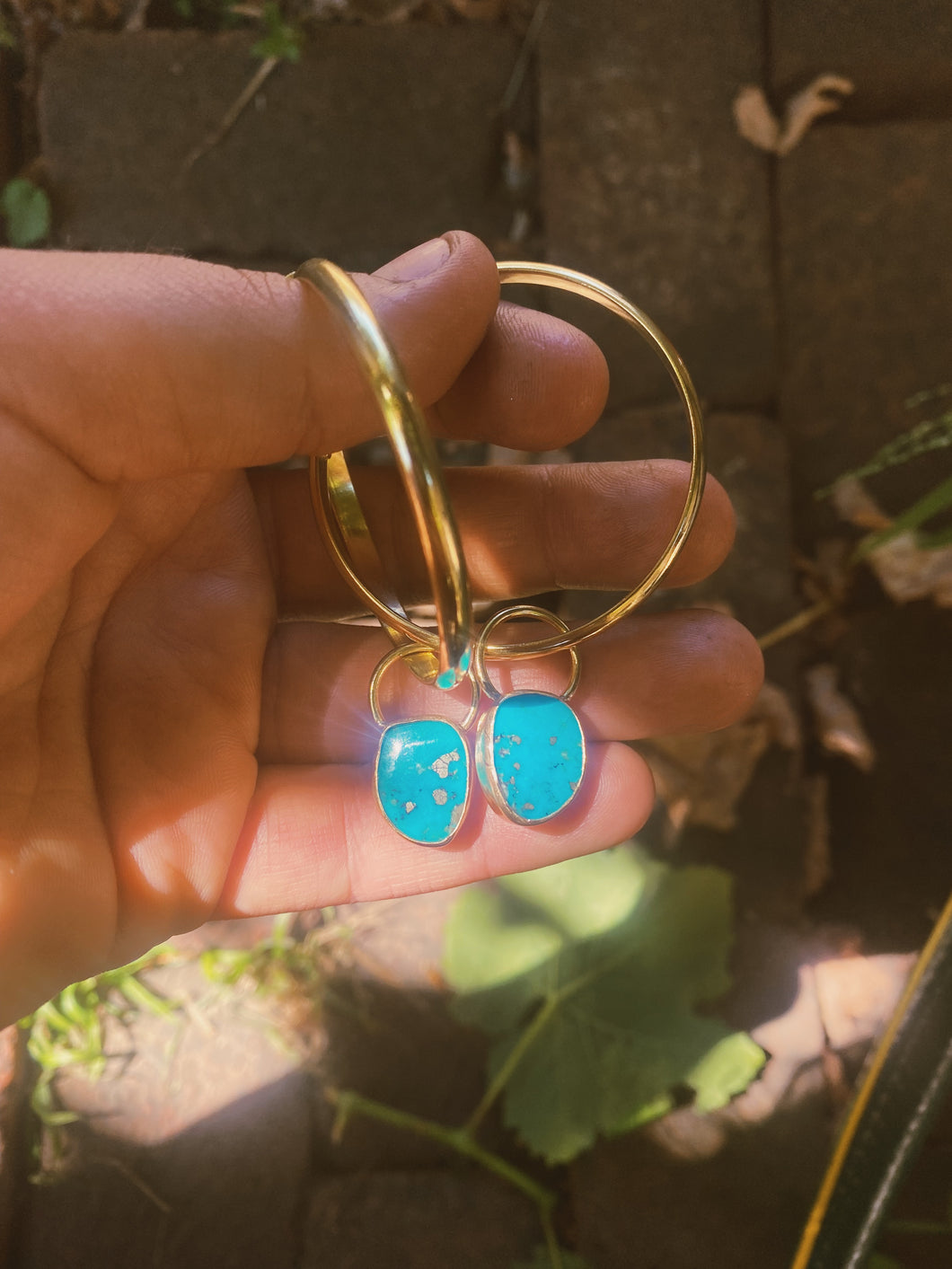 Drop Hoop - Kingman Turquoise