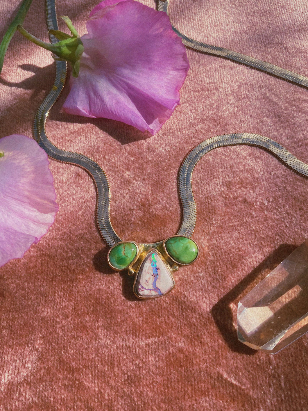 The Triple Vision Necklace - Cantera Opal + Sonoran Gold