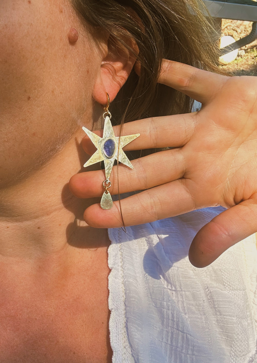 Iolite Star Earrings
