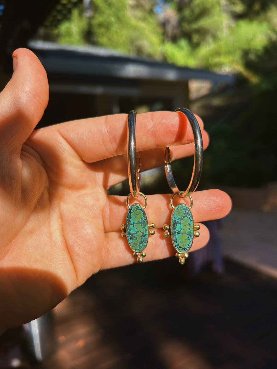 Turquoise Hoops