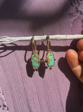 Load image into Gallery viewer, Royston Turquoise Mini Hoops
