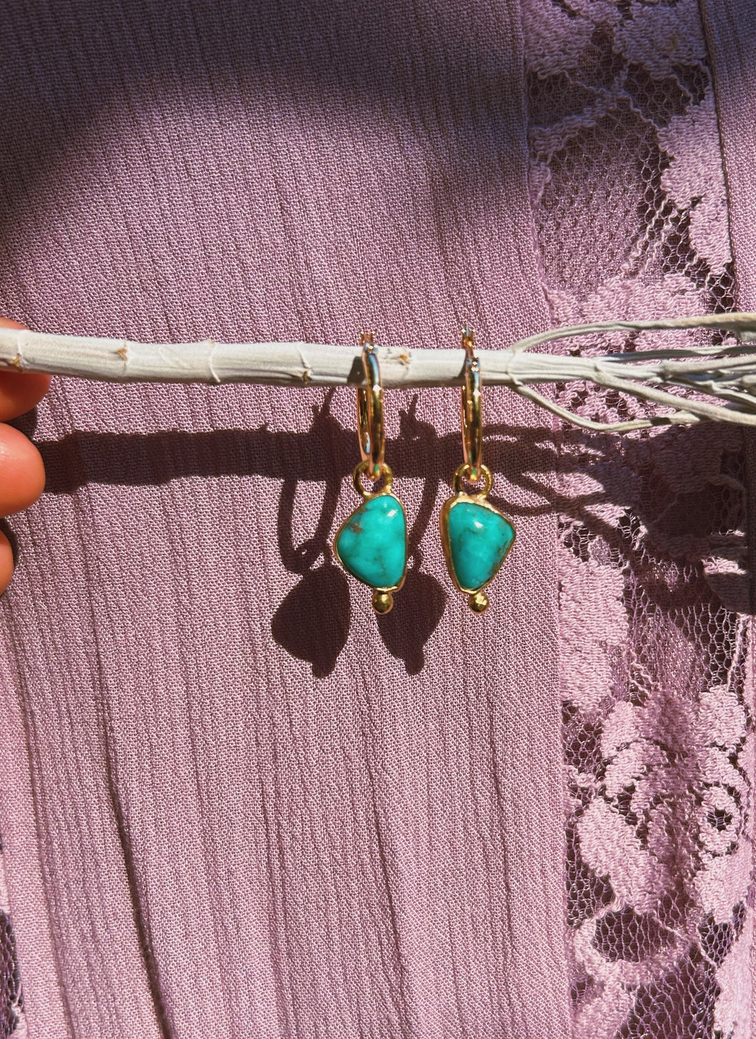 Kingman Turquoise Mini Hoops